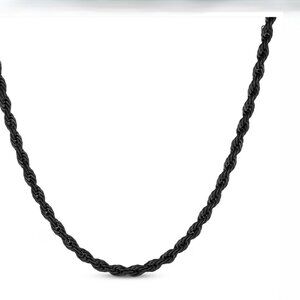 New Kay Jewelers Rope Necklace 4mm Black Ion-Plated Solid Stainless Steel 20"